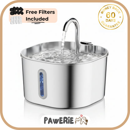 Pawerie™ Stainless Steel Cat Water Fountain – Clean, Quiet & Healthy Hydration